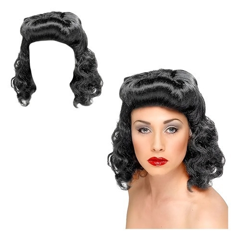 Peluca Pin Up Girl decada 40/50 accesorio para disfraz