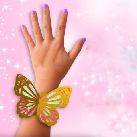Tematica Mariposas Glam Pulseras Tiras de carton x 10 unidades