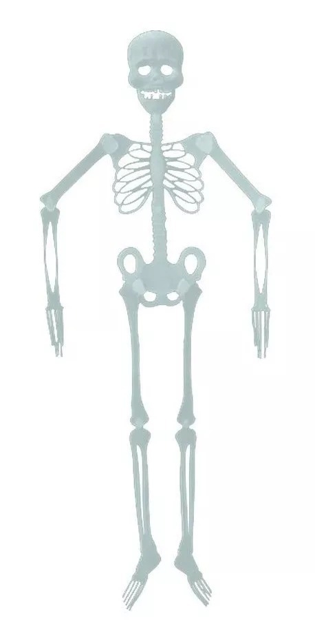 Adorno Esqueleto Grande Blanco 80cm Halloween Decoracion