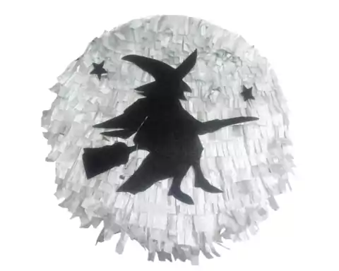 Piñata Halloween Redonda Bruja Deco Mexicana 50 cm -