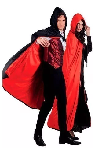 Capa Dracula Reversible Con Capucha Negra y Roja - comprar online