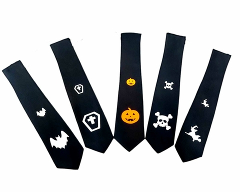 Corbata Halloween Calabaza Bruja Murcielago Espumina X 5