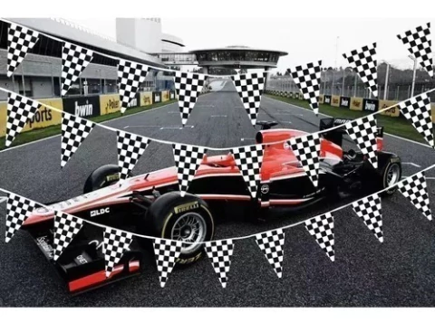 Banderin Guirnalda Carreras Auto Triangular Deco Festejos cartulina
