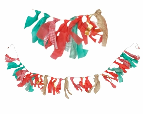 Guirnalda Borlas Navidad Rojo/verde Navideña Banderin