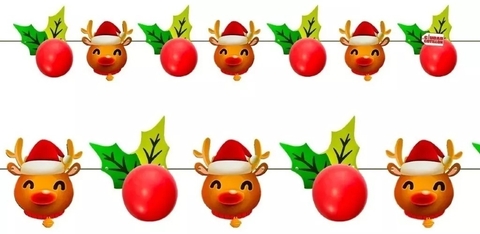 Banderin Guirnalda Reno Con Globos Navidad cod.NA92