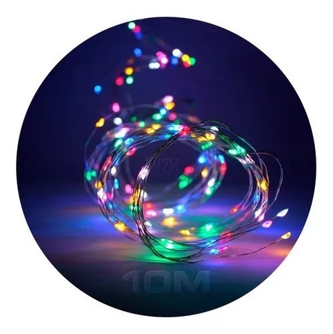 Guirnalda Alambre 30 Luces Led 3m Con Pilas Multicolor