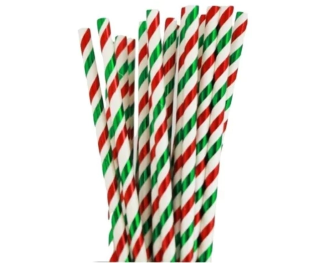 Sorbete Navidad Polipapel X 20 Rayas Verde Rojo Blanco