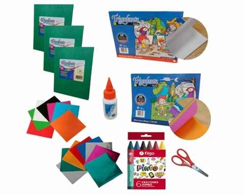Combo Kit Escolar Nivel Inicial Jardin Eco Cuaderno 12 Items