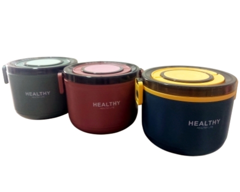 Lunchera Vianda Taper Hermetico Viral Healthy Redondo Manija