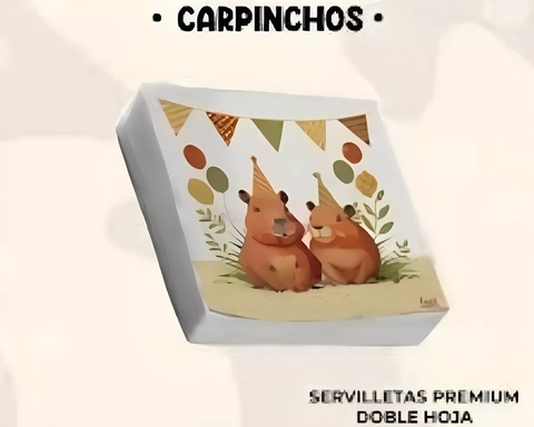 Servilletas de Papel Carpincho Capibara estampadas premium