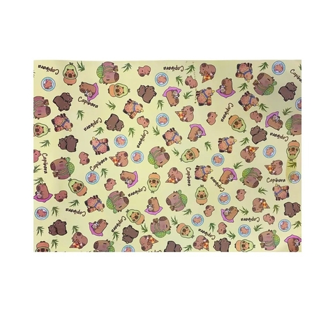 Cartulina Escolar Estampada Carpincho Capibara 45x64cm X 10