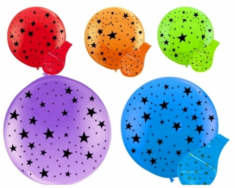 Piñata Globo Latex Estampada Estrellas 36 " Pulgadas - comprar online