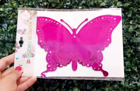 Adorno aplique Mariposa Gigante Metalizado 18 cm x 6 unidades - comprar online