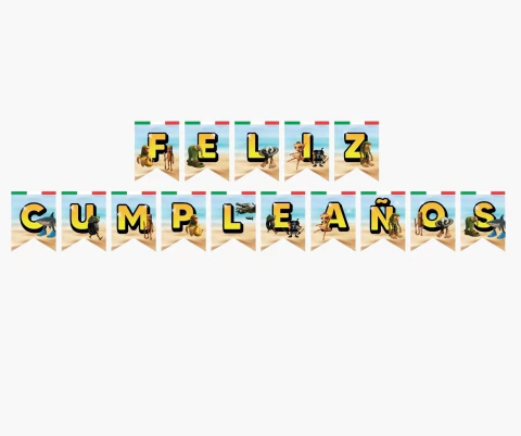 Banderin Rectangular Feliz Cumpleaños Brainrot Italian Memes Tralalero Tralala THUNK THUNK SHAUR