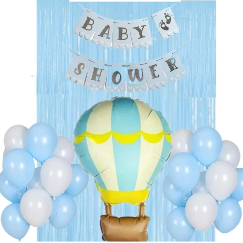 Kit Baby Shower Globos Banderin Cortina Cotillon Decoracion - comprar online