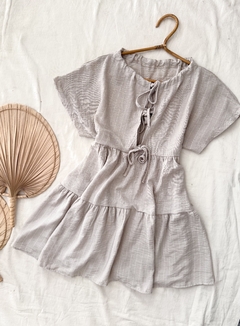 Vestido lino gris