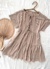 Vestido lino beige