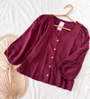 Blusa botones bordo