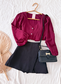 Blusa botones bordo en internet