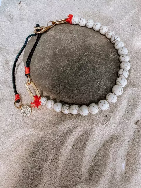 Collar Ovo piedras blanco XL - comprar online