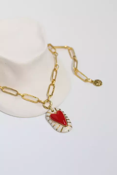 COLLAR CUORE ROJO