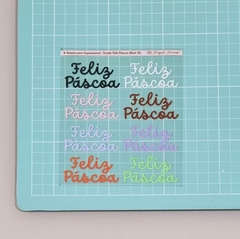 Adesivo Impermeável para Objetos - Escrita Feliz Páscoa (mod. 05) - comprar online