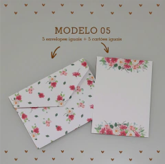 Imagem do Kit 5 Cartões Com Envelopes A6 Papel 180g - Floral