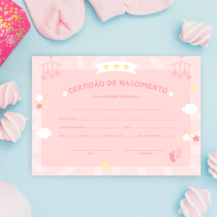 Kit Digital - Certidão de Nascimento para Bonecas - Ateliê Magali Moraes - Materiais para Bonecas e Artesanato
