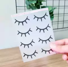 Adesivo para Tecido - Cílios Kelly Preto - 3 cm / 3,5 cm / 4 cm - Ateliê Magali Moraes - Materiais para Bonecas e Artesanato