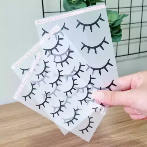 Adesivo para Tecido - Cílios Kelly Preto - 3 cm / 3,5 cm / 4 cm