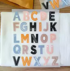 Adesivo para Tecido - Alfabeto Escandinavo