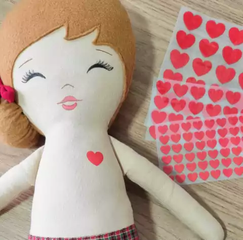 Adesivo para Tecido - Coração Vermelho - 2,0 cm / 1,5 cm / 1,0 cm