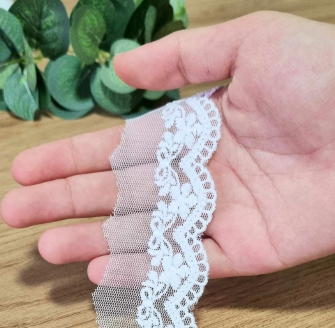 Renda de Tule Laços - 2 metros