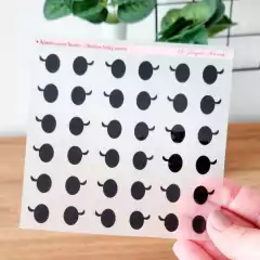 Adesivo para Tecido - Olhinhos Boneca Vicky Preto