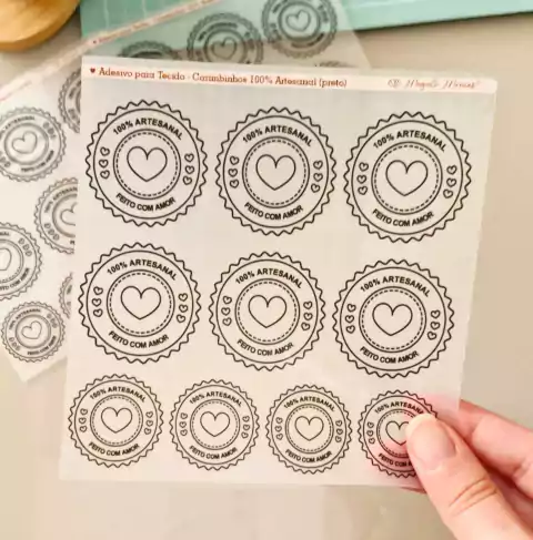 Adesivo para Tecido - Carimbinhos 100% Artesanal (preto)