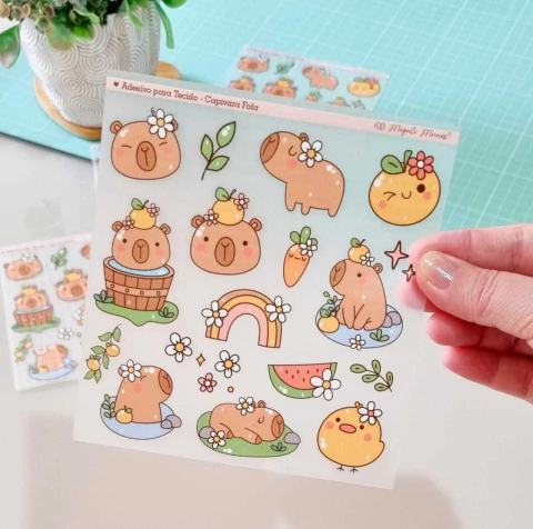 Adesivo para Tecido - Capivara Fofa - comprar online