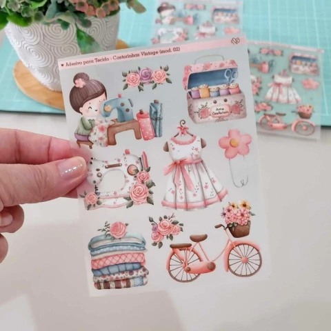 Adesivo para Tecido - Costurinhas Vintage (Mod. 02)