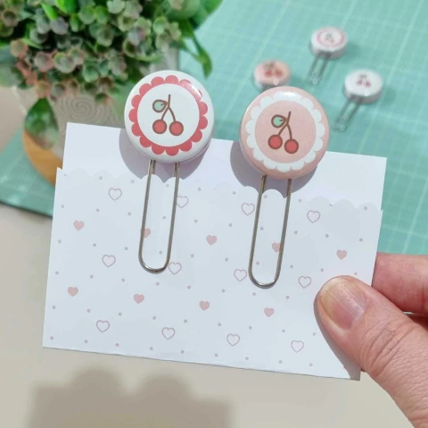 Clipes Fofos - Fofurinha Cerejinhas - Kit com 2 unidades