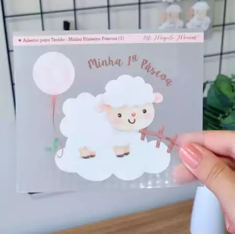 Adesivo Para Tecido - Minha Primeira Páscoa (1)