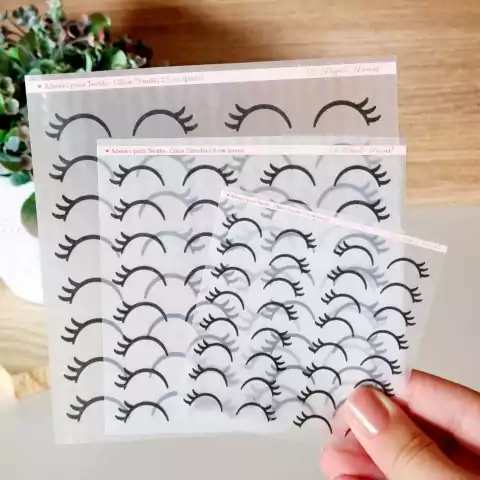 Adesivo para Tecido - Cílios Cláudia Preto