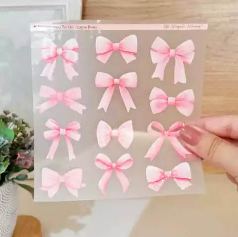 Adesivo para Tecido - Laços (Rosa)