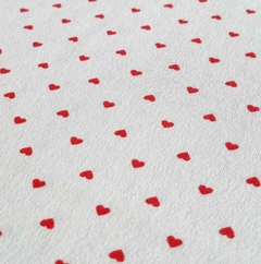 Malha Suedine Off White/Coração Vermelho 30X190 cm - comprar online