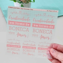 Adesivo para Tecido - Tags Criatividade na internet