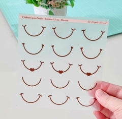 Adesivo para Tecido - Sorrisos - Marrom - comprar online