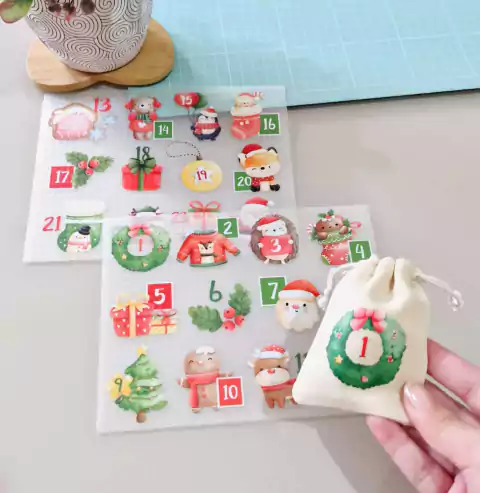 Adesivo para Tecido - Calendário do Advento (mod. 01)