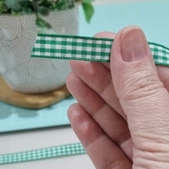Fita Xadrez Vichy Verde 10 mm - 2 metros