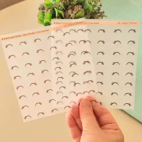 Adesivo para Tecido - Mini Cílios Cláudia 1 cm