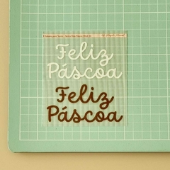 Adesivo para Tecido - Escrita Feliz Páscoa (Grande)