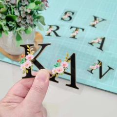 Adesivos para Objetos - Inicial Floral Preto - comprar online