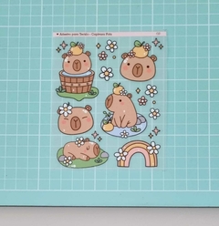 Adesivo para Tecido - Capivara Fofa (mod. 02) - Ateliê Magali Moraes - Materiais para Bonecas e Artesanato